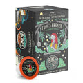 The front of the Bones Coffee Company Frog’s Breath 12 Count Bones Cups box inspired by Disney Tim Burton’s The Nightmare Before Christmas. Its flavor is chocolate mole and has Sally on its art.