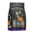 The front of a 12 ounce bag of Bones Coffee Company The Pumpkin King coffee inspired by Disney Tim Burton’s The Nightmare Before Christmas. Its flavor is pumpkin pecan praline and it has Jack Skellington on the art.