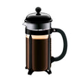 A black colored Bodum chambord french press.