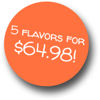 Promotional offer badge: 5 flavors for $64.98.