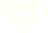 Bones Coffee Co. logo featuring bone-shaped typography.